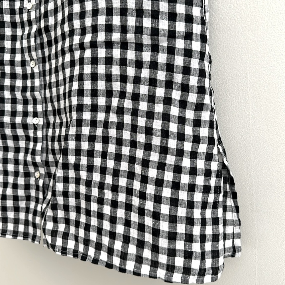 EILEEN FISHER || Sleeveless Black and White Linen Tunic Top. Sz. XL - Picture 9 of 16
